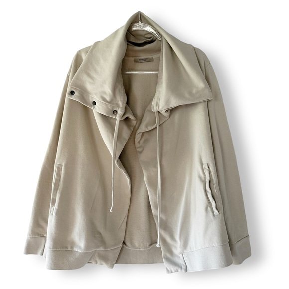 All Saints Brooke Knit Jacket Sz M Womens Snap Hood Open Cardigan Oversized - Picture 2 of 13